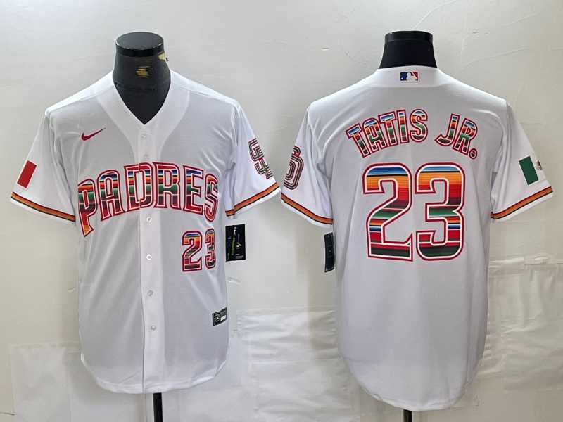 Mens San Diego Padres #23 Fernando Tatis Jr Mexico White Cool Base Stitched Baseball Jersey Dzhi->san diego padres->MLB Jersey